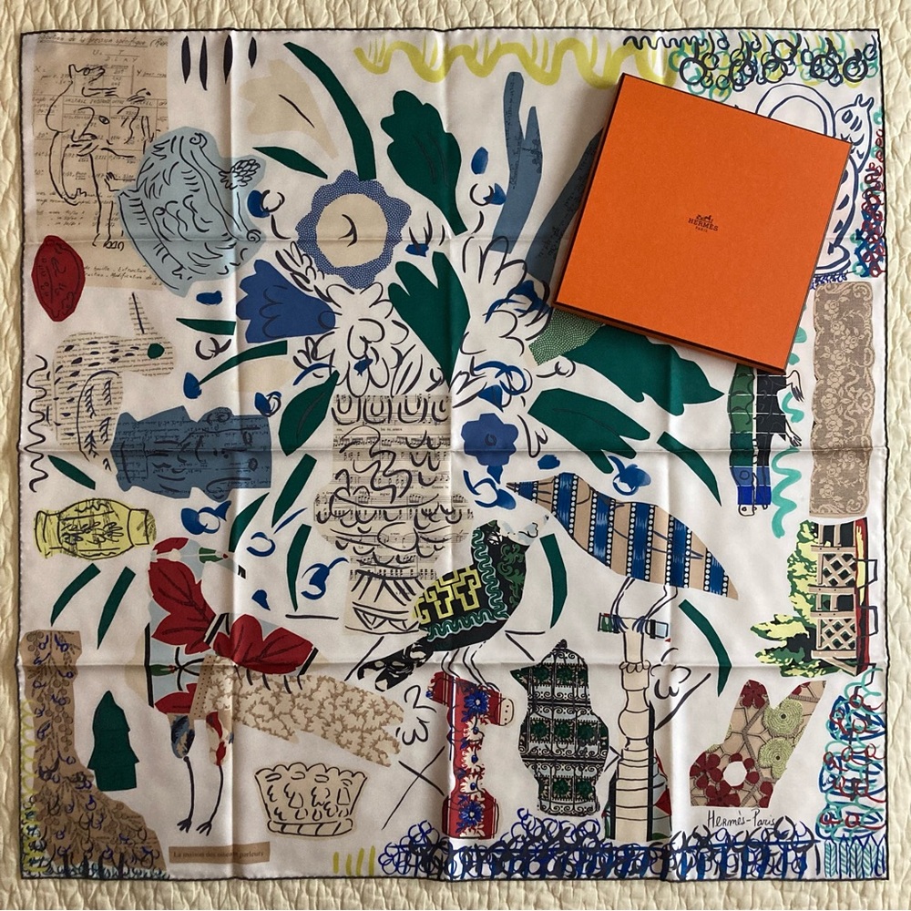 Brand New Hermes La Maison des Oiseaux Parleurs Silk Scarf - Picture 1 of 14